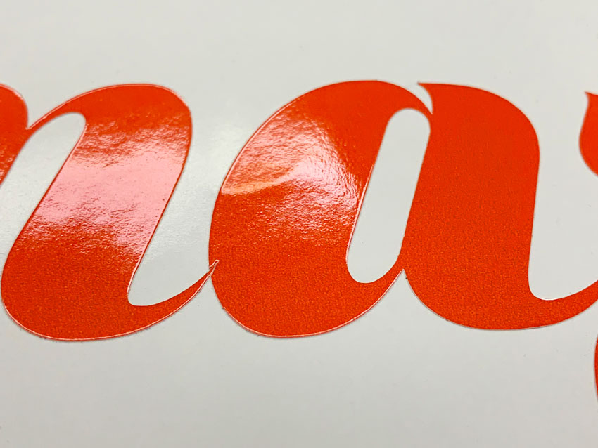 Vinyl Cut Lettering closeup